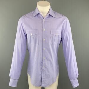 MICHAEL BASTIAN Size M Purple Checkered Cotton Button Up Long Sleeve Shirt